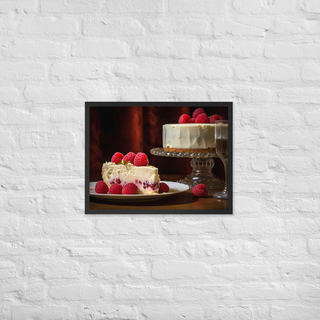 White Chocolate Raspberry Cheesecake Framed poster 🤤 from Yumify.AI