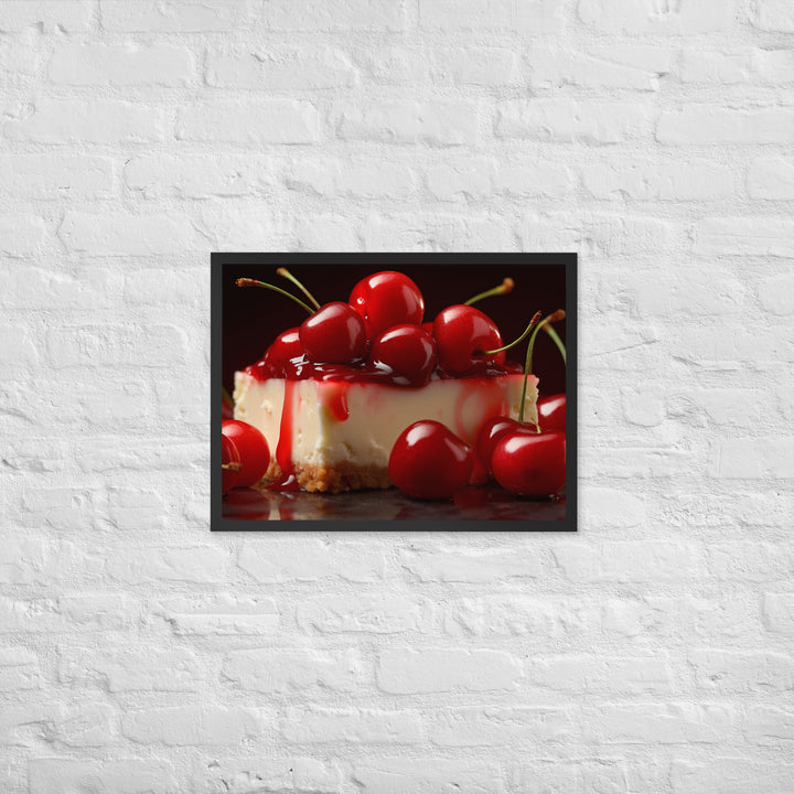 Cherry Cheesecake Framed poster 🤤 from Yumify.AI