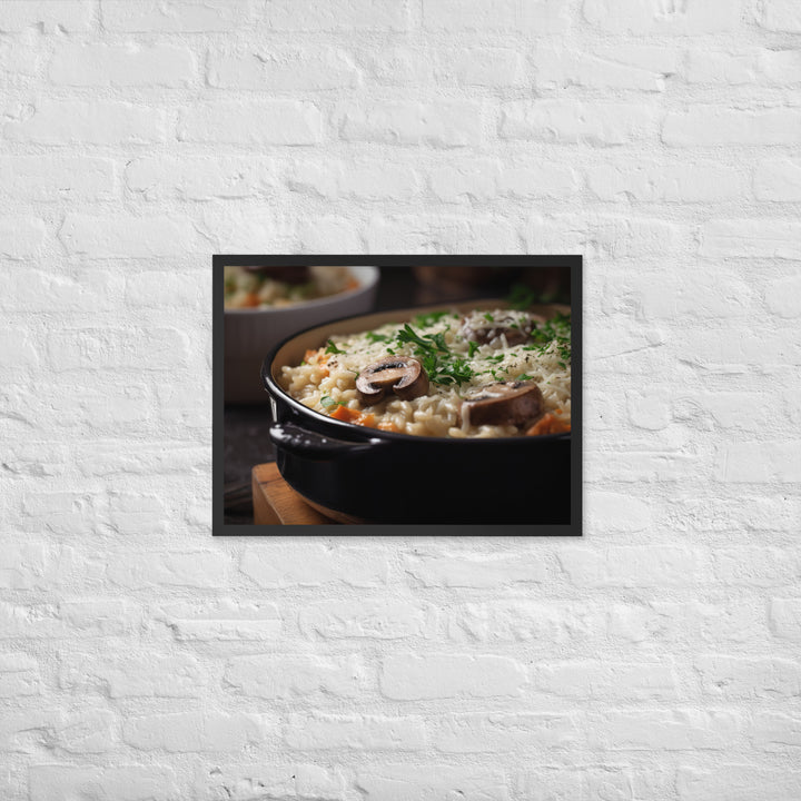 Baked Sausage and Mushroom Risotto Framed poster 🤤 from Yumify.AI