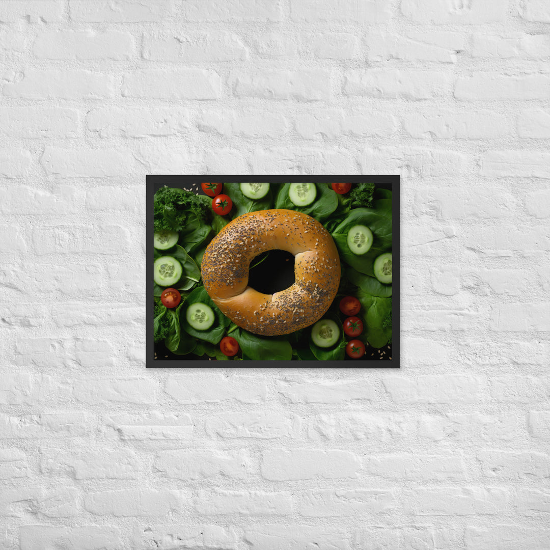 Spinach Bagel Framed poster 🤤 from Yumify.AI