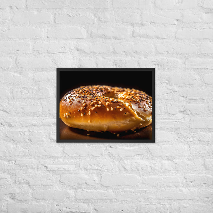 Sesame Bagel Framed poster 🤤 from Yumify.AI