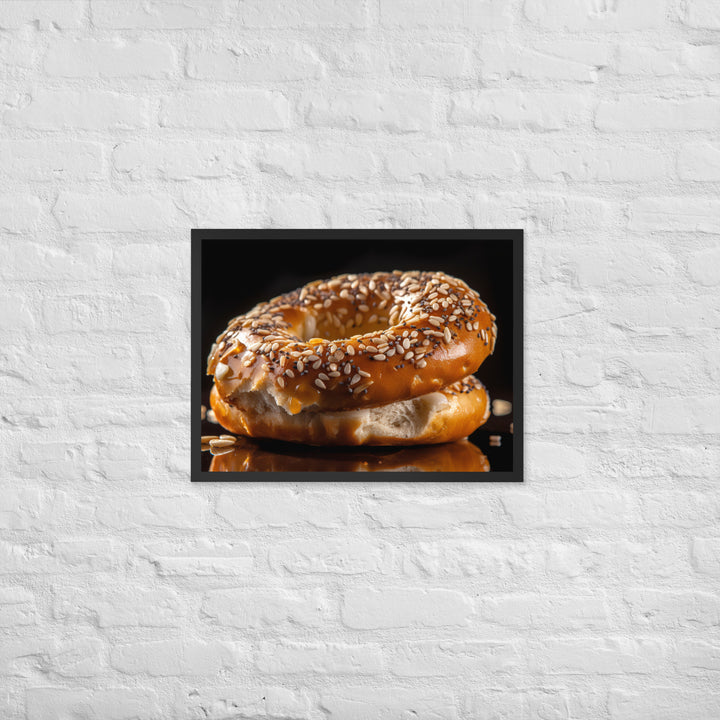 Sesame Bagel Framed poster 🤤 from Yumify.AI