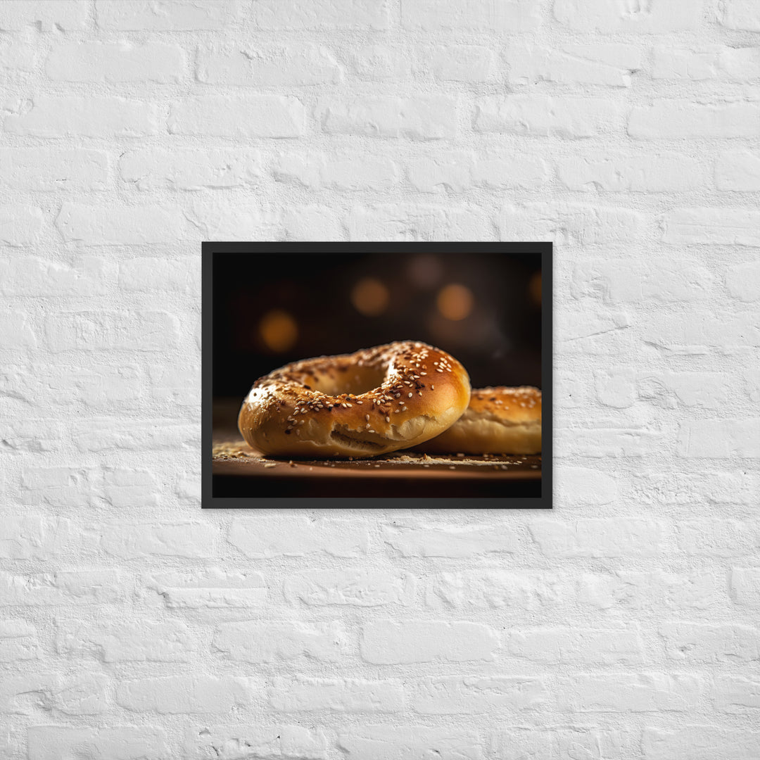 Salt Bagel Framed poster 🤤 from Yumify.AI