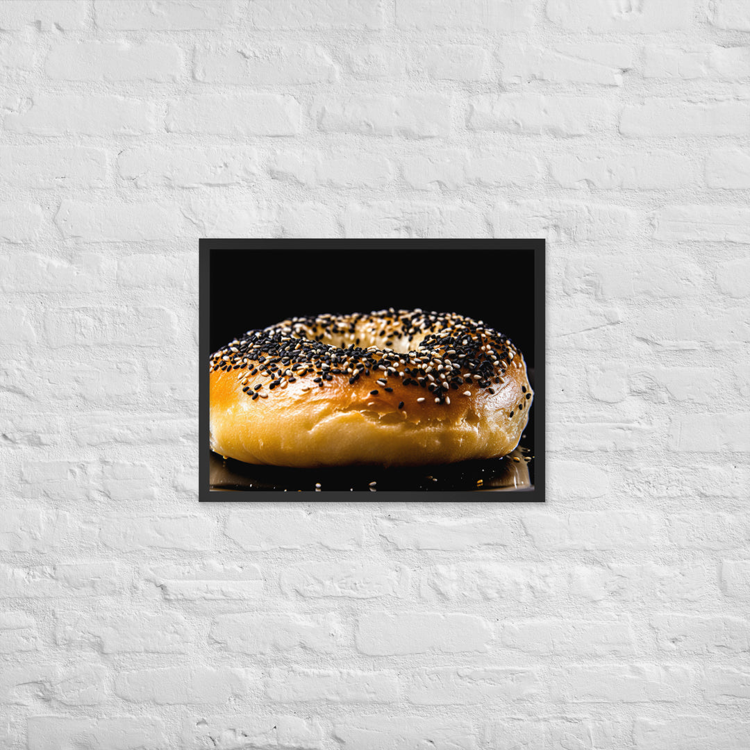 Poppy Seed Bagel Framed poster 🤤 from Yumify.AI