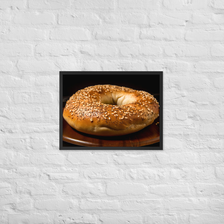 Plain Bagel Framed poster 🤤 from Yumify.AI