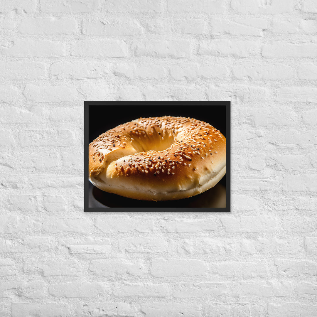 Plain Bagel Framed poster 🤤 from Yumify.AI