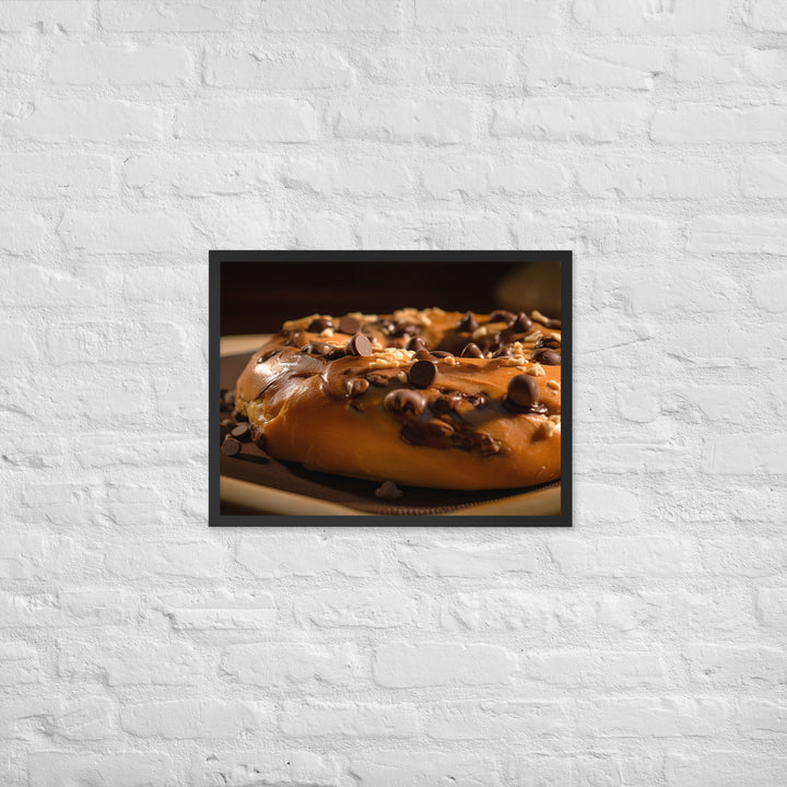 Chocolate Chip Bagel Framed poster 🤤 from Yumify.AI