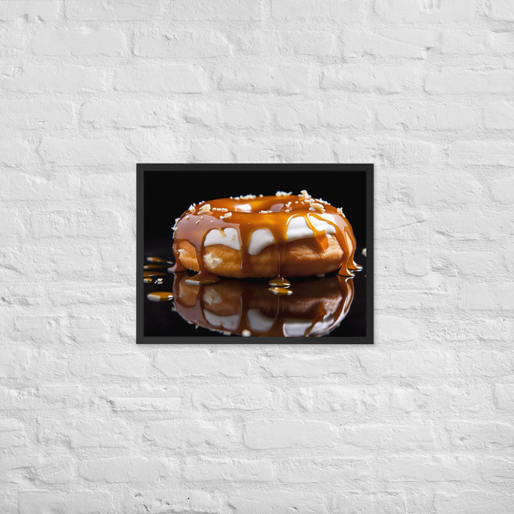 Salted Caramel Donut Framed poster 🤤 from Yumify.AI