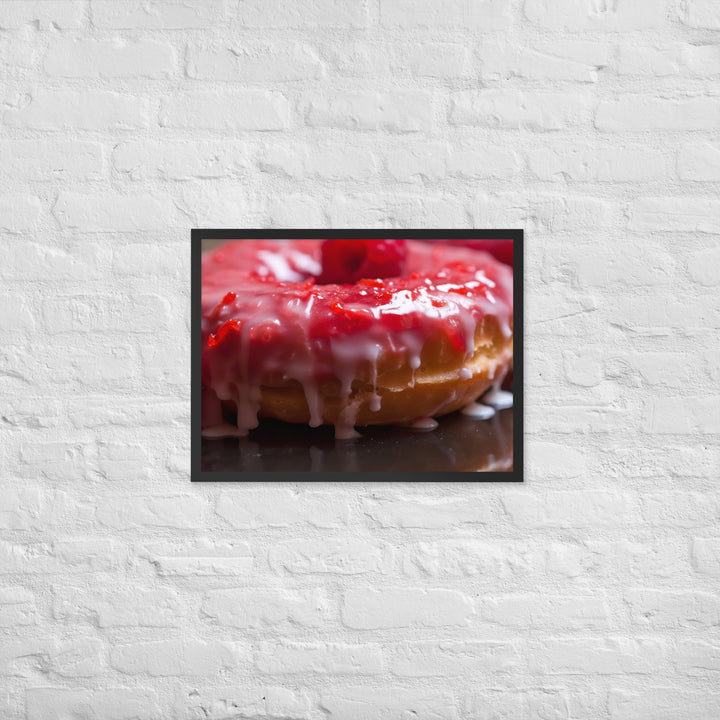 Raspberry Filled Donut Framed poster 🤤 from Yumify.AI