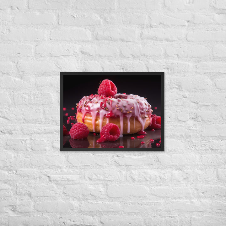 Raspberry Filled Donut Framed poster 🤤 from Yumify.AI