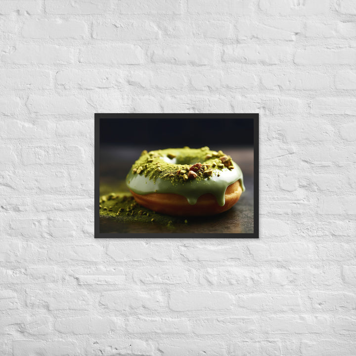 Matcha Green Tea Donut Framed poster 🤤 from Yumify.AI