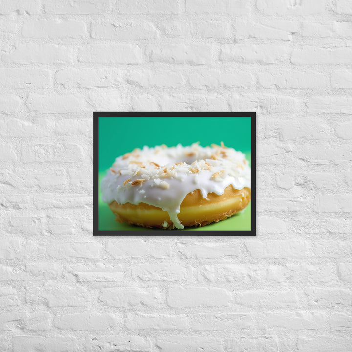 Coconut Cream Donut Framed poster 🤤 from Yumify.AI