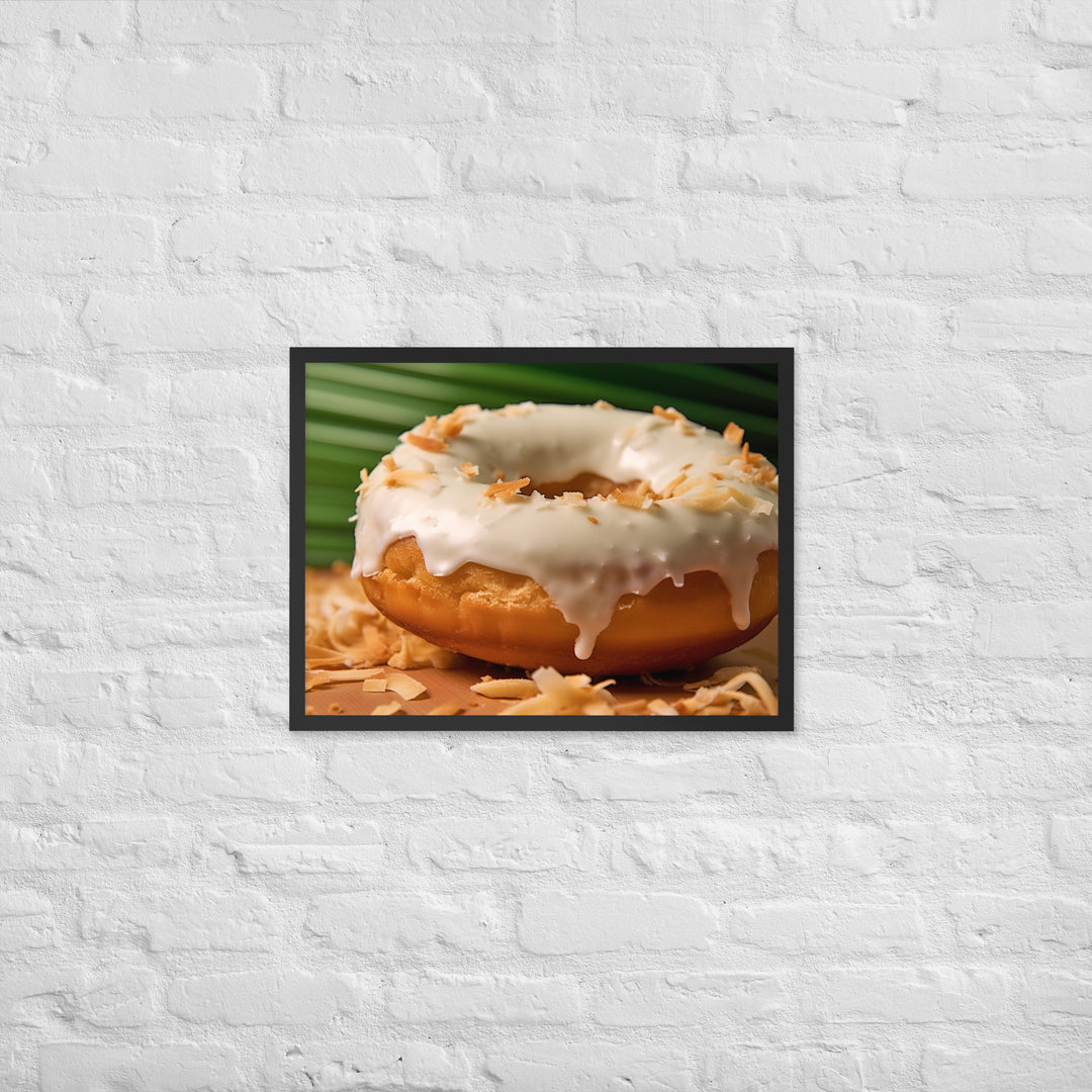 Coconut Cream Donut Framed poster 🤤 from Yumify.AI