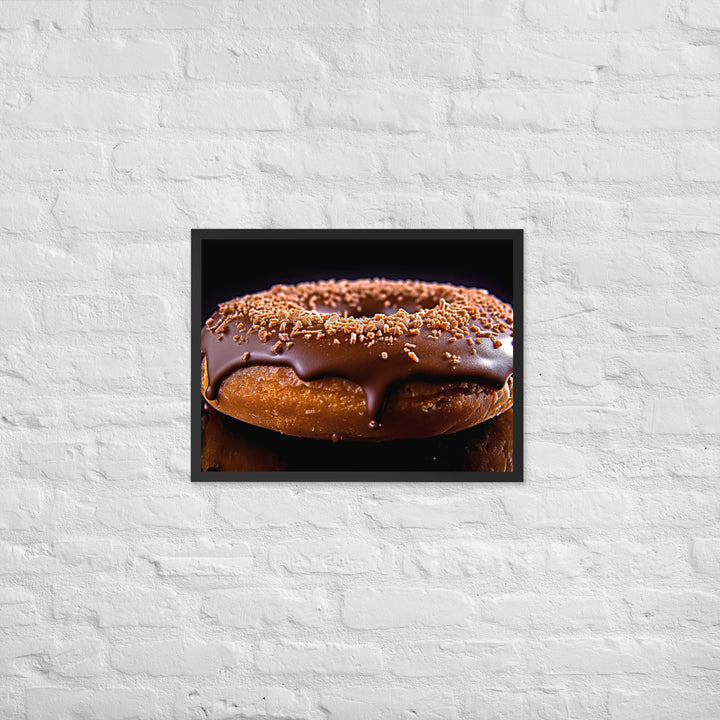 Chocolate Frosted Donut Framed poster 🤤 from Yumify.AI