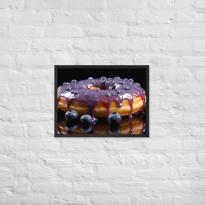 Blueberry Glazed Donut Framed poster 🤤 from Yumify.AI