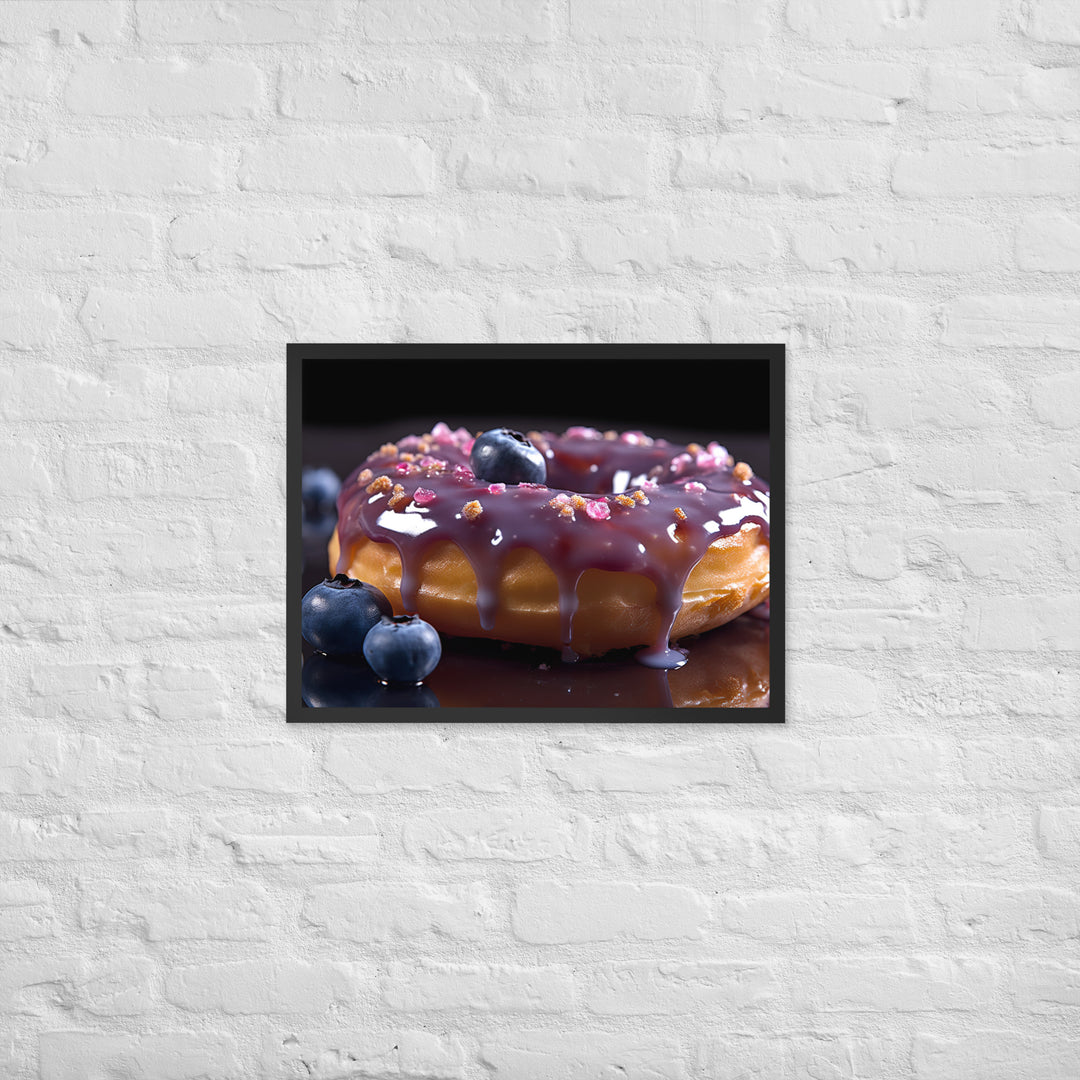 Blueberry Glazed Donut Framed poster 🤤 from Yumify.AI