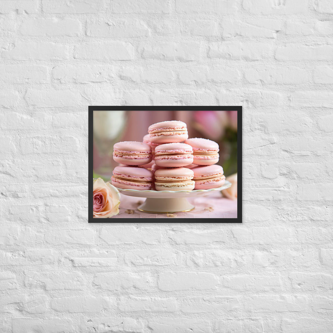 Rose Macarons Framed poster 🤤 from Yumify.AI