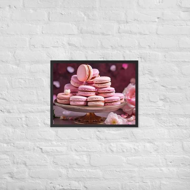 Rose Macarons Framed poster 🤤 from Yumify.AI