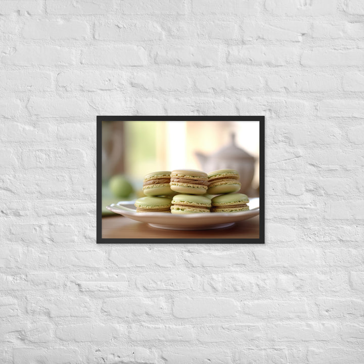 Pistachio Macarons Framed poster 🤤 from Yumify.AI