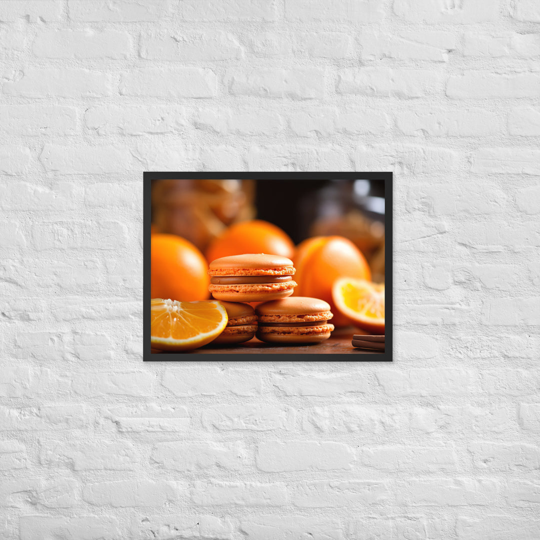 Orange Macarons Framed poster 🤤 from Yumify.AI