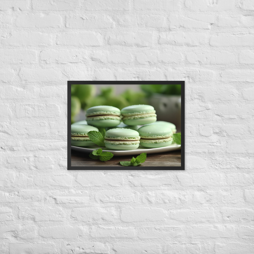 Mint Macarons Framed poster 🤤 from Yumify.AI