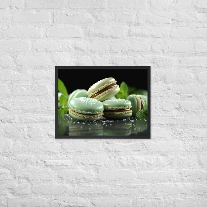 Mint Macarons Framed poster 🤤 from Yumify.AI