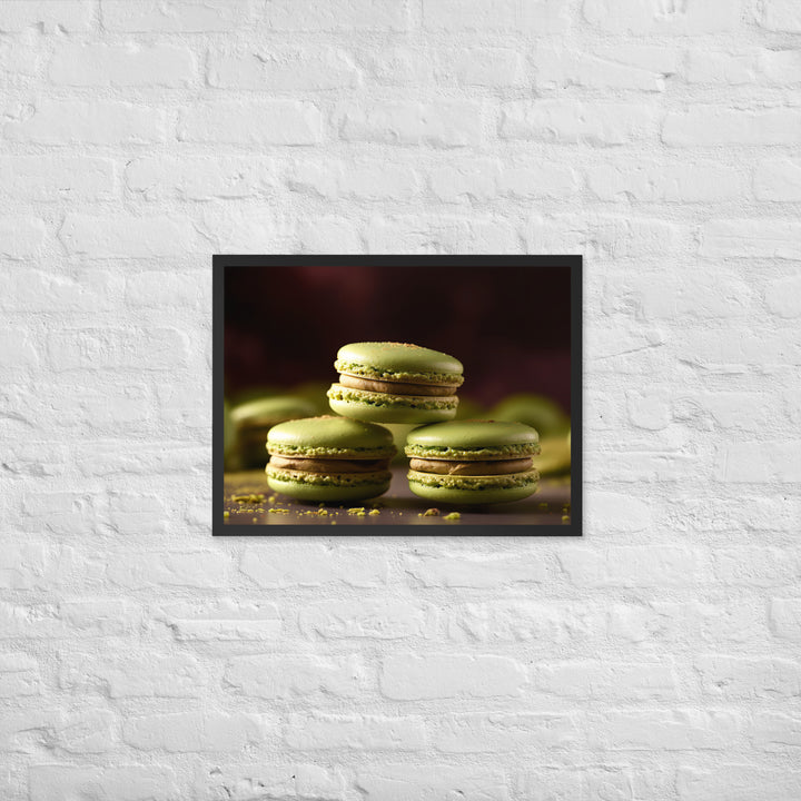 Matcha Green Tea Macarons Framed poster 🤤 from Yumify.AI