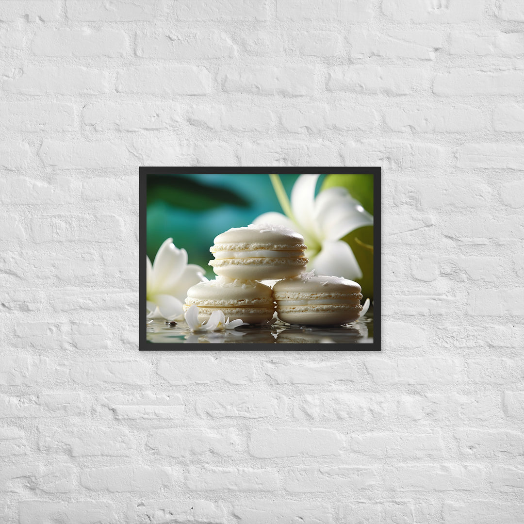 Coconut Macarons Framed poster 🤤 from Yumify.AI