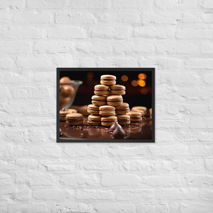 Chocolate Macarons Framed poster 🤤 from Yumify.AI