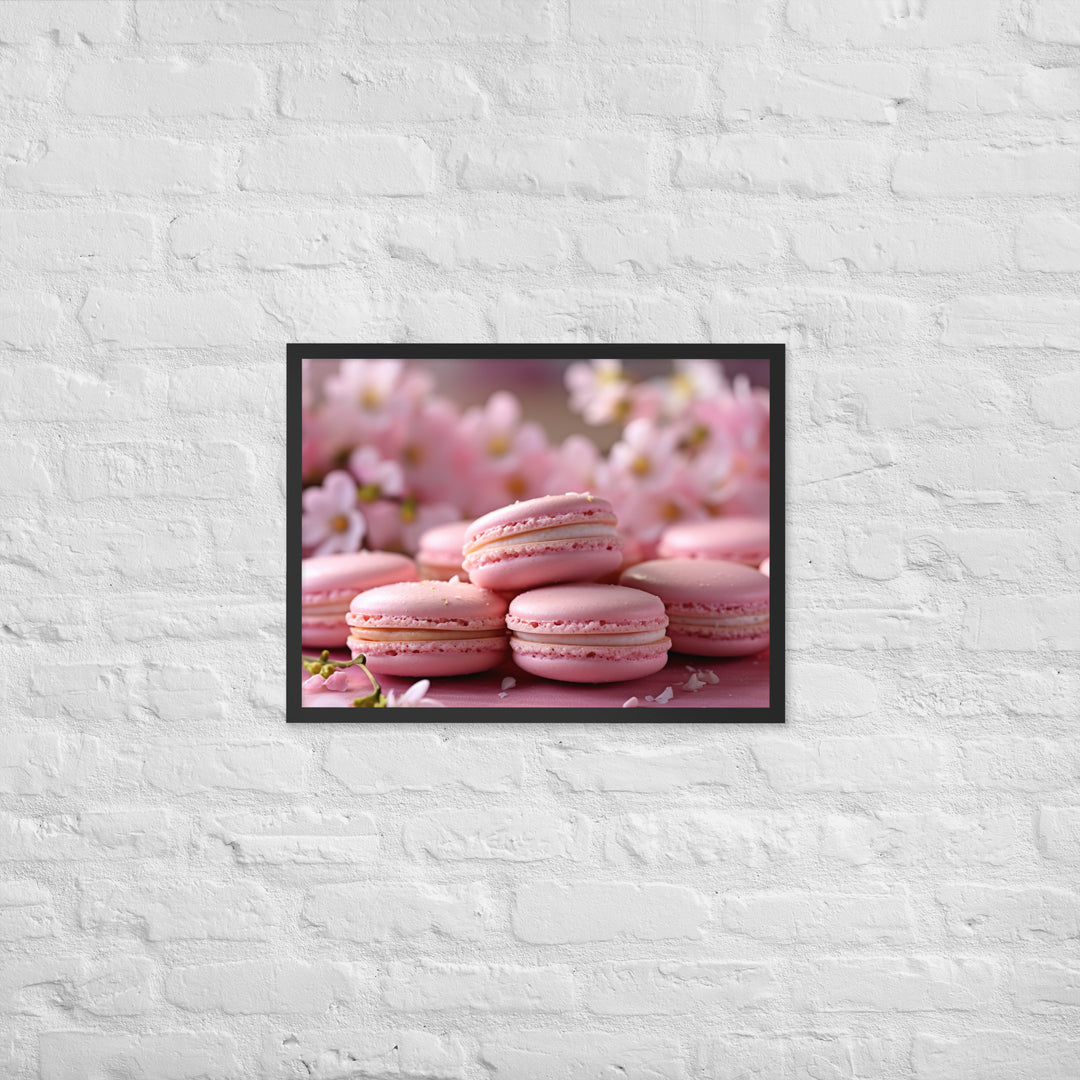 Cherry Blossom Macarons Framed poster 🤤 from Yumify.AI