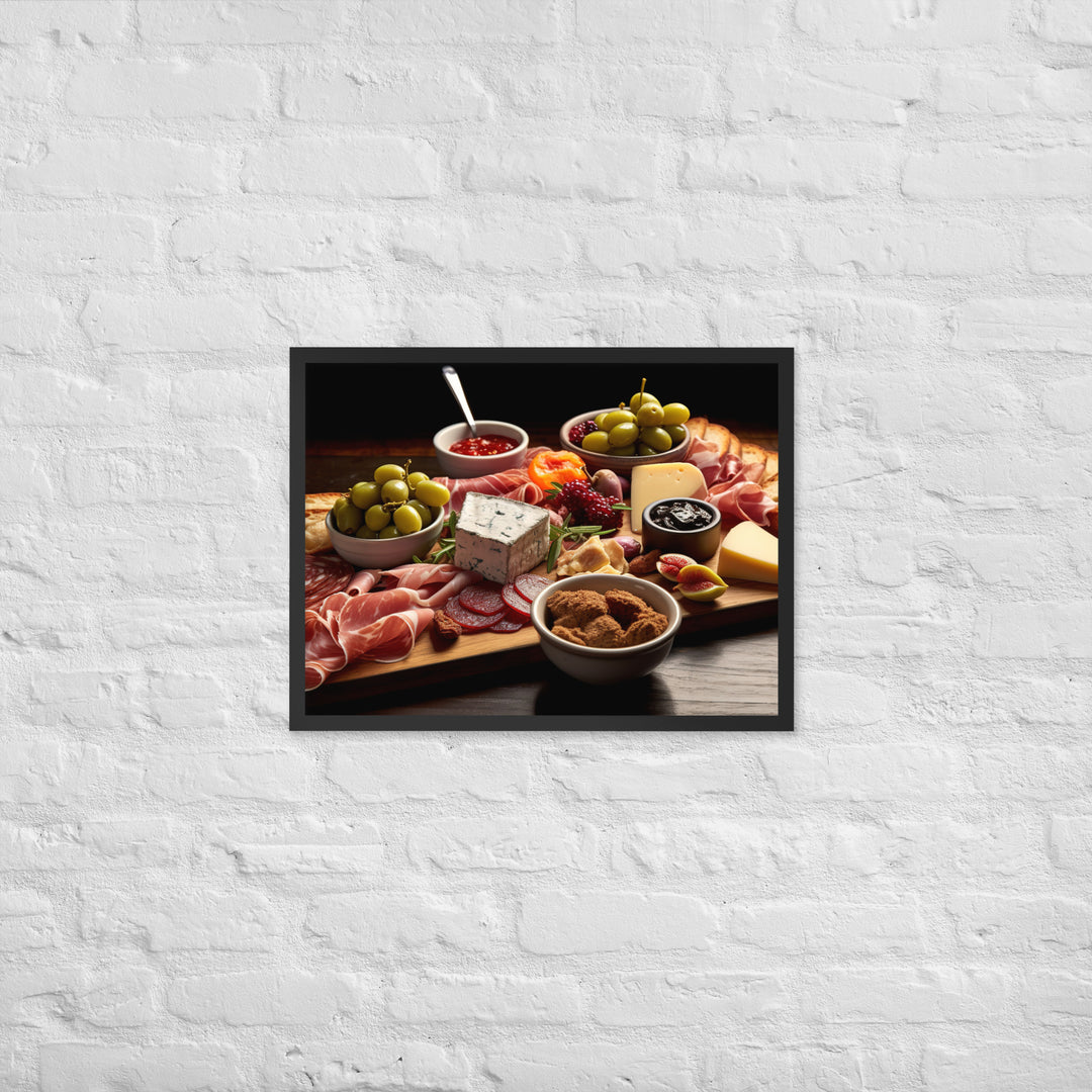 Cheese and Charcuterie Platter Framed poster 🤤 from Yumify.AI