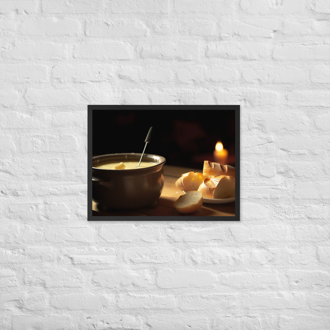 Swiss Cheese Fondue Framed poster 🤤 from Yumify.AI