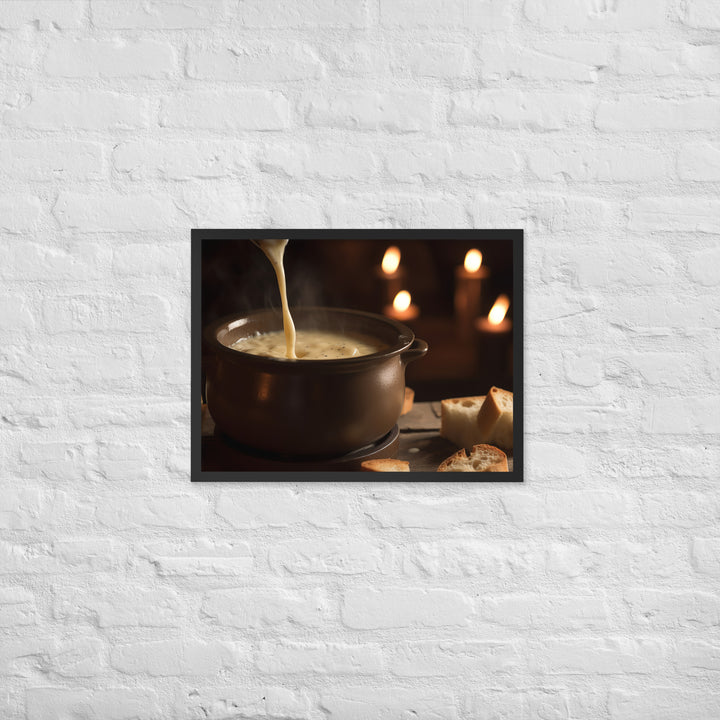 Swiss Cheese Fondue Framed poster 🤤 from Yumify.AI