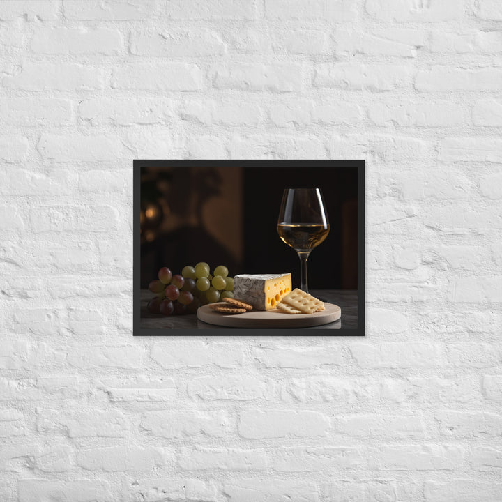 Swiss Cheese and Wine Pairing Framed poster 🤤 from Yumify.AI