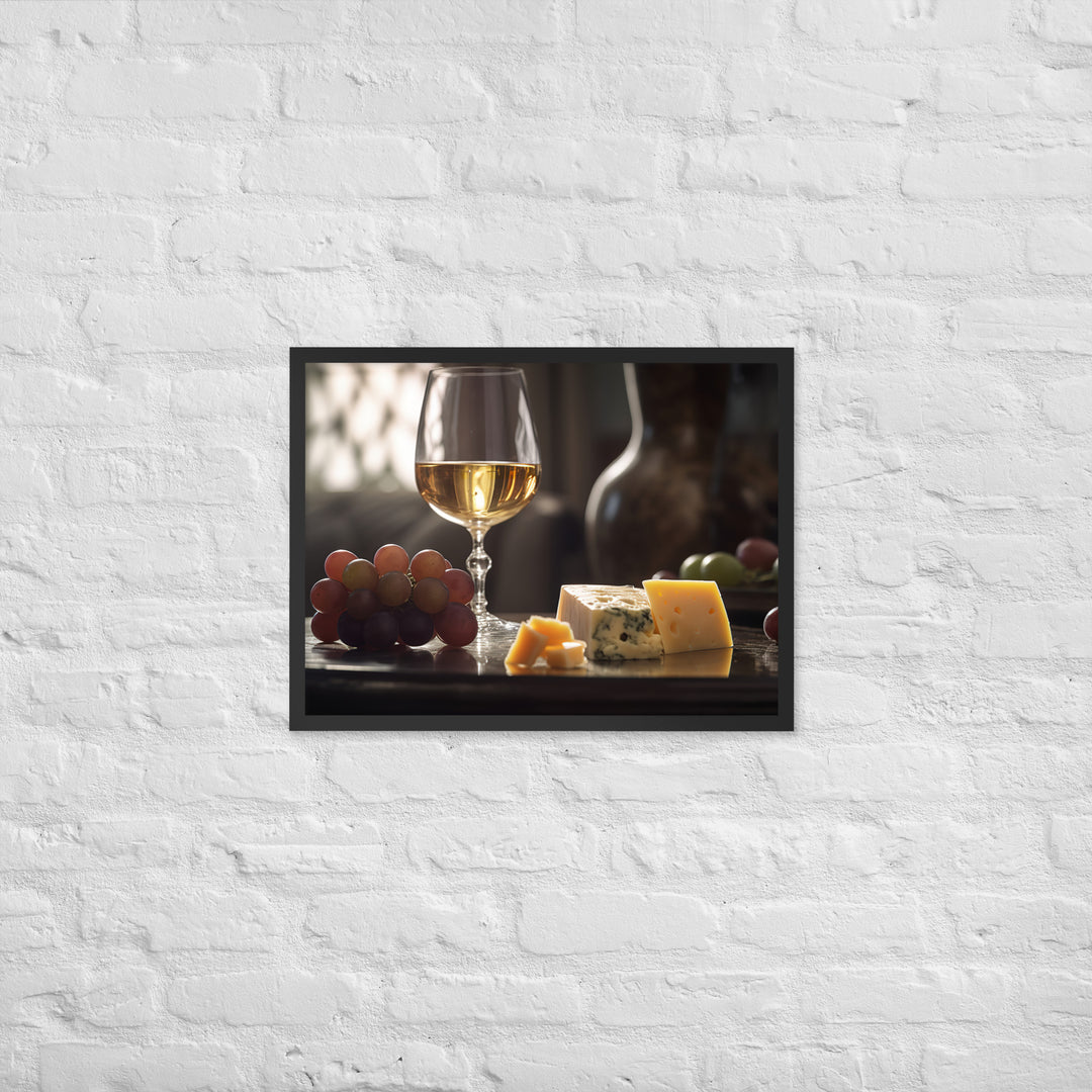 Swiss Cheese and Wine Pairing Framed poster 🤤 from Yumify.AI