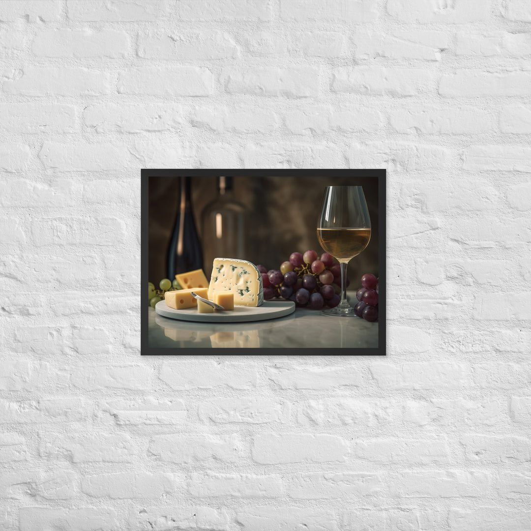 Swiss Cheese and Wine Pairing Framed poster 🤤 from Yumify.AI