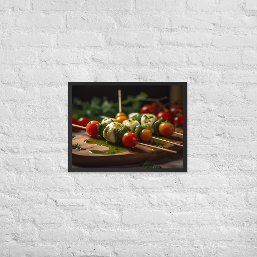 Mozzarella and Tomato Skewers Framed poster 🤤 from Yumify.AI