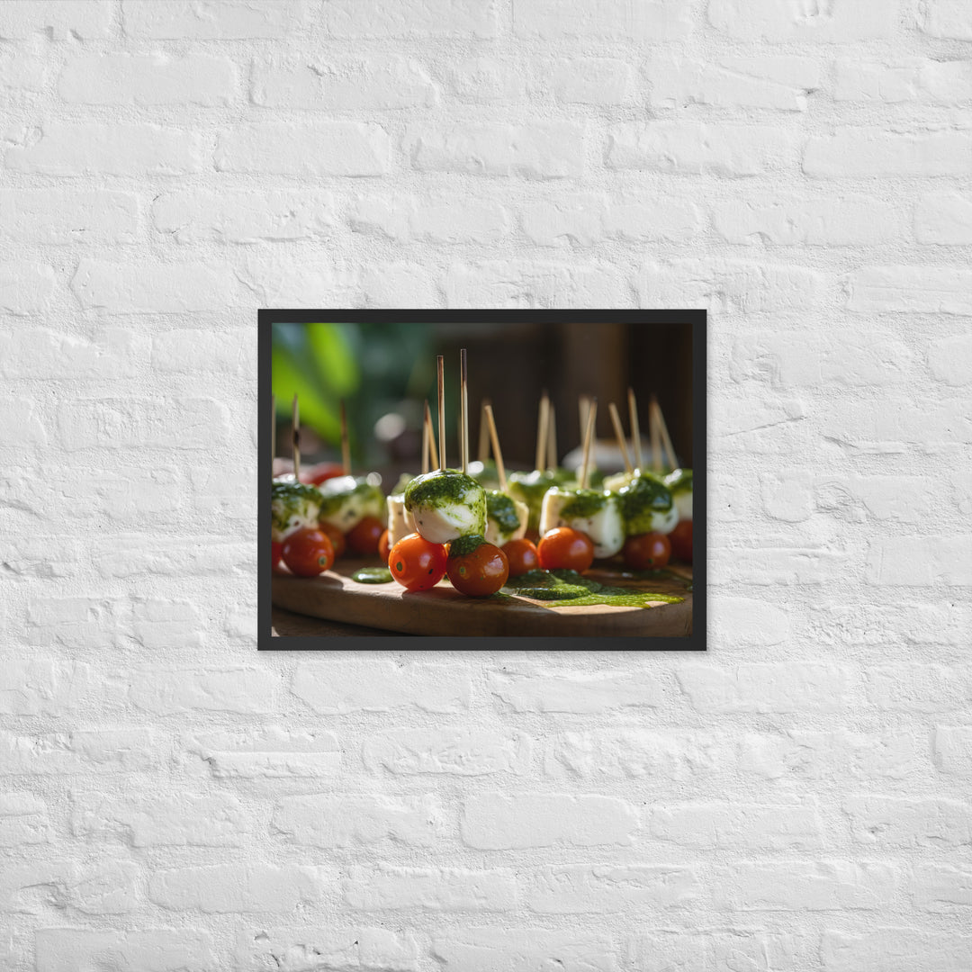 Mozzarella and Tomato Skewers Framed poster 🤤 from Yumify.AI