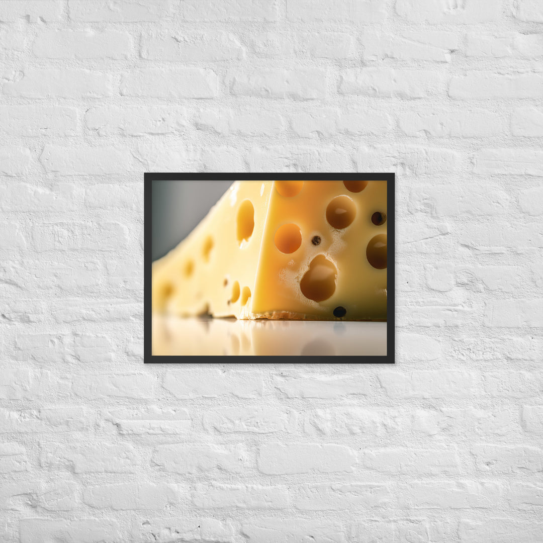 Classic Swiss cheese Framed poster 🤤 from Yumify.AI