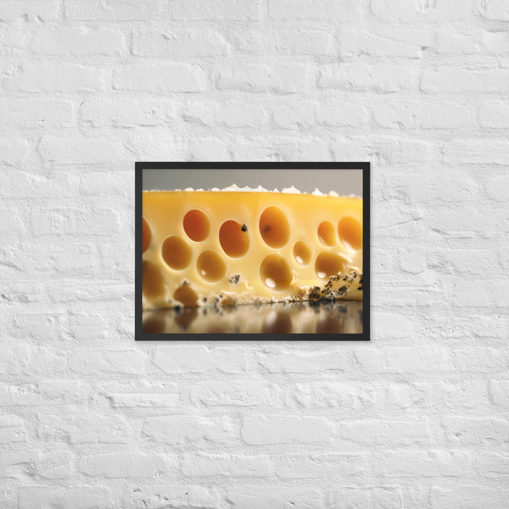 Classic Swiss cheese Framed poster 🤤 from Yumify.AI