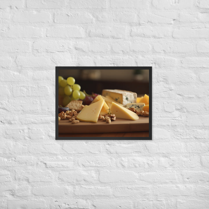 Cheese platter featuring Parmesan cheese Framed poster 🤤 from Yumify.AI