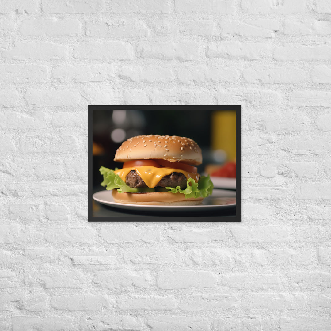 Cheddar Stuffed Burger Framed poster 🤤 from Yumify.AI