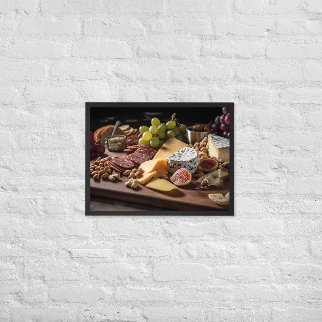 Charcuterie Board with Swiss Cheese Framed poster 🤤 from Yumify.AI