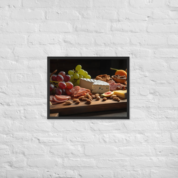 Charcuterie Board with Swiss Cheese Framed poster 🤤 from Yumify.AI