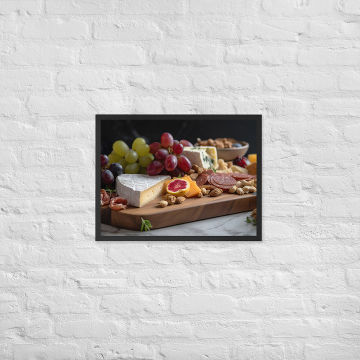 Charcuterie Board with Swiss Cheese Framed poster 🤤 from Yumify.AI