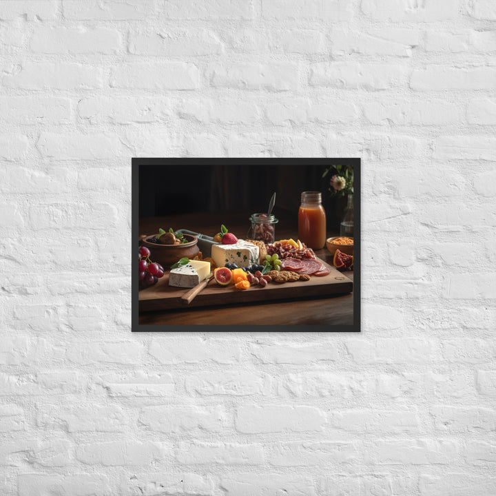 Charcuterie Board with Swiss Cheese Framed poster 🤤 from Yumify.AI