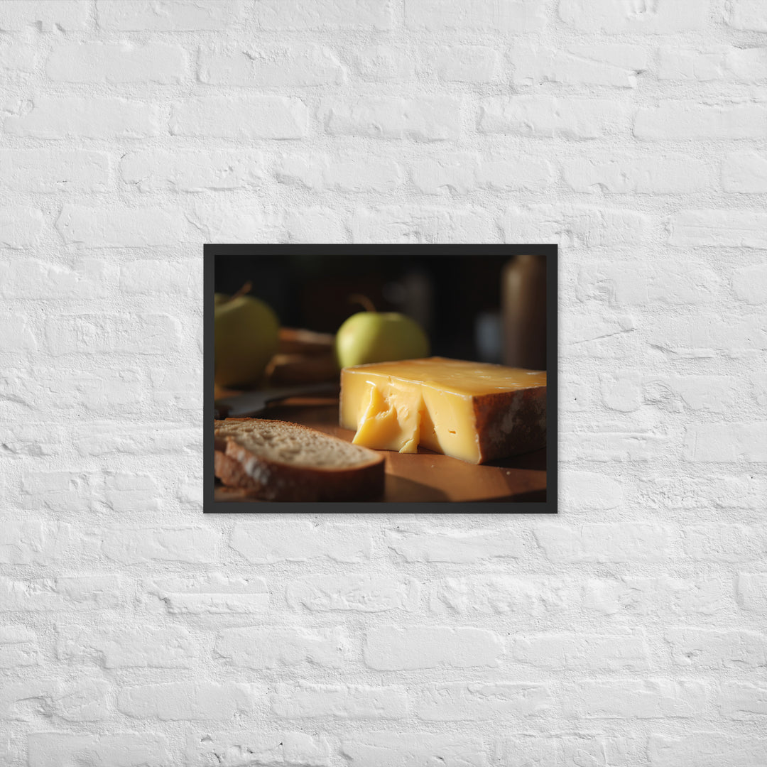 A slice of aged cheddar Framed poster 🤤 from Yumify.AI