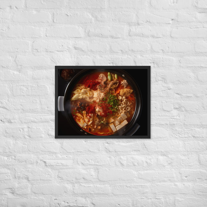 A hot pot filled with Kimchi Framed poster 🤤 from Yumify.AI