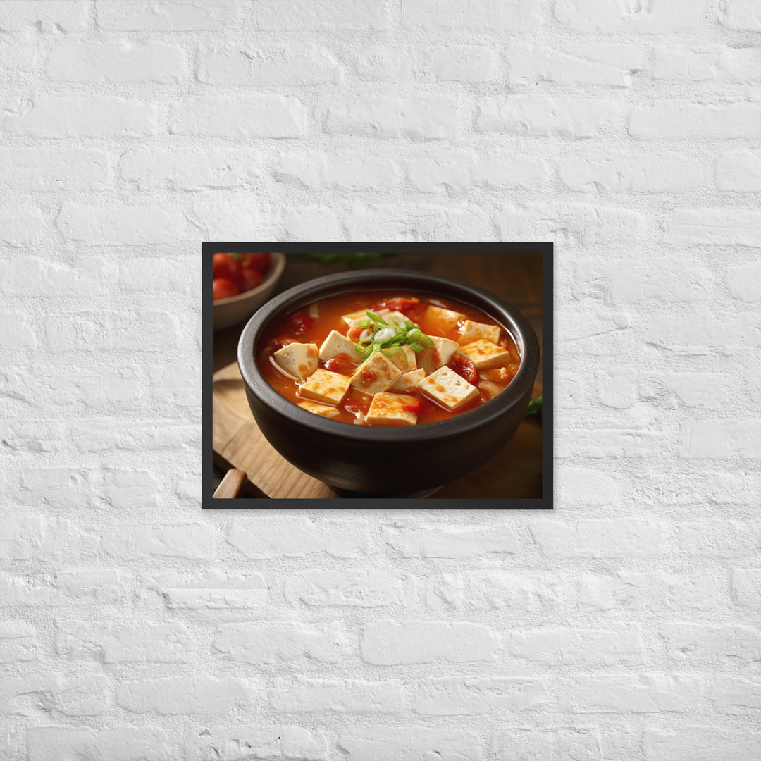 Kimchi Tofu Soup Framed poster 🤤 from Yumify.AI