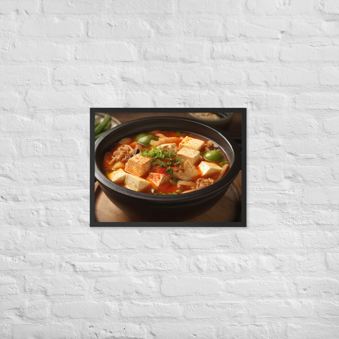 Kimchi Tofu Soup Framed poster 🤤 from Yumify.AI